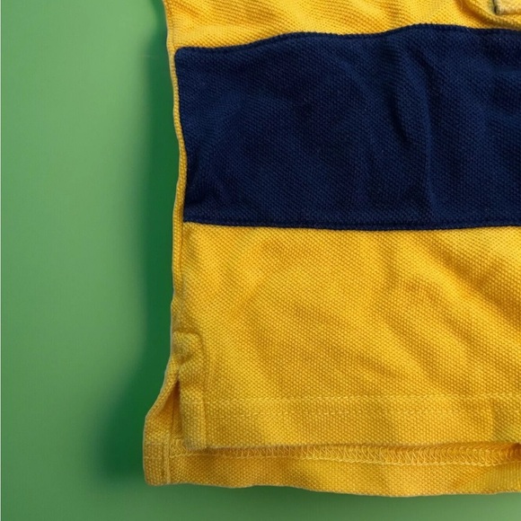 NWT POLO RALPH LAUREN BOY POLO SHIRT- SIZE 9M STRIPED YELLOW / NAVY - Picture 5 of 6